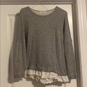 Lace detailed sweatshirt